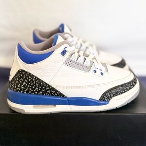 AUTHENTIC Jordan 3 Retro Racer Blue (GS) size 5.5Y 398614-145 2021 PRE-OWNED